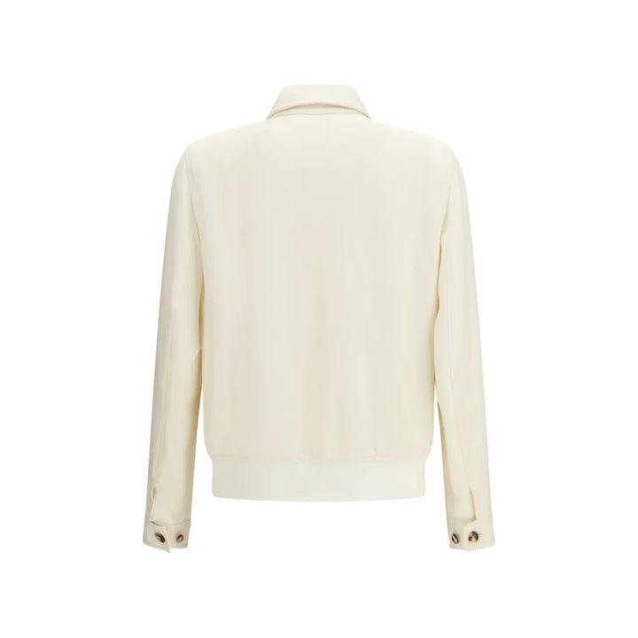 Brunello Cucinelli White Silk Shell Jacket