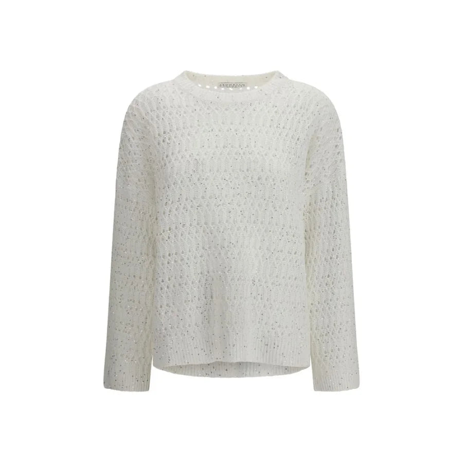 Brunello Cucinelli White Silk Sweatshirt