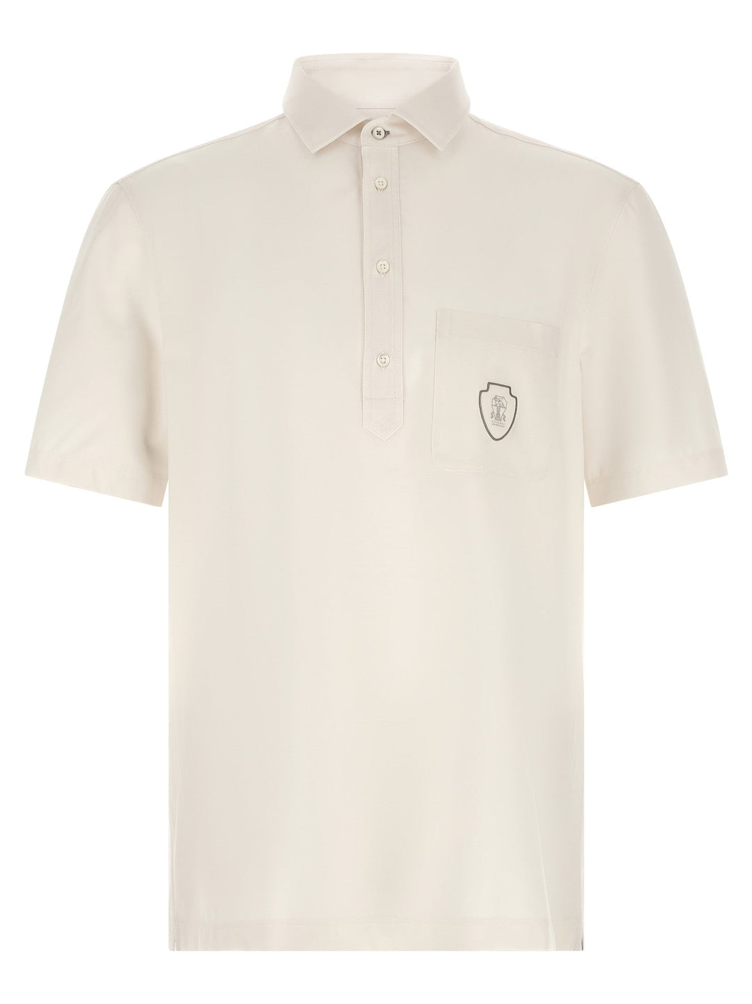 Brunello Cucinelli White Virgin Wool Polo Shirt
