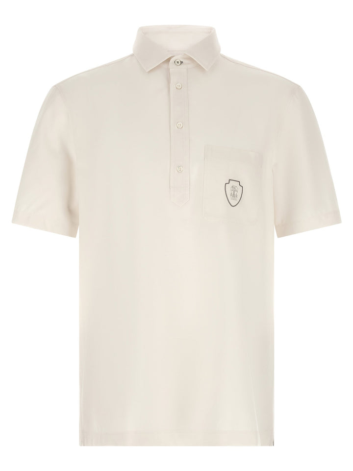 Brunello Cucinelli White Virgin Wool Polo Shirt