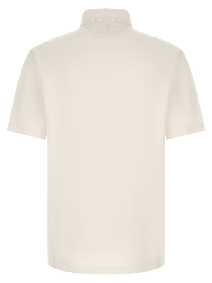 Brunello Cucinelli White Virgin Wool Polo Shirt
