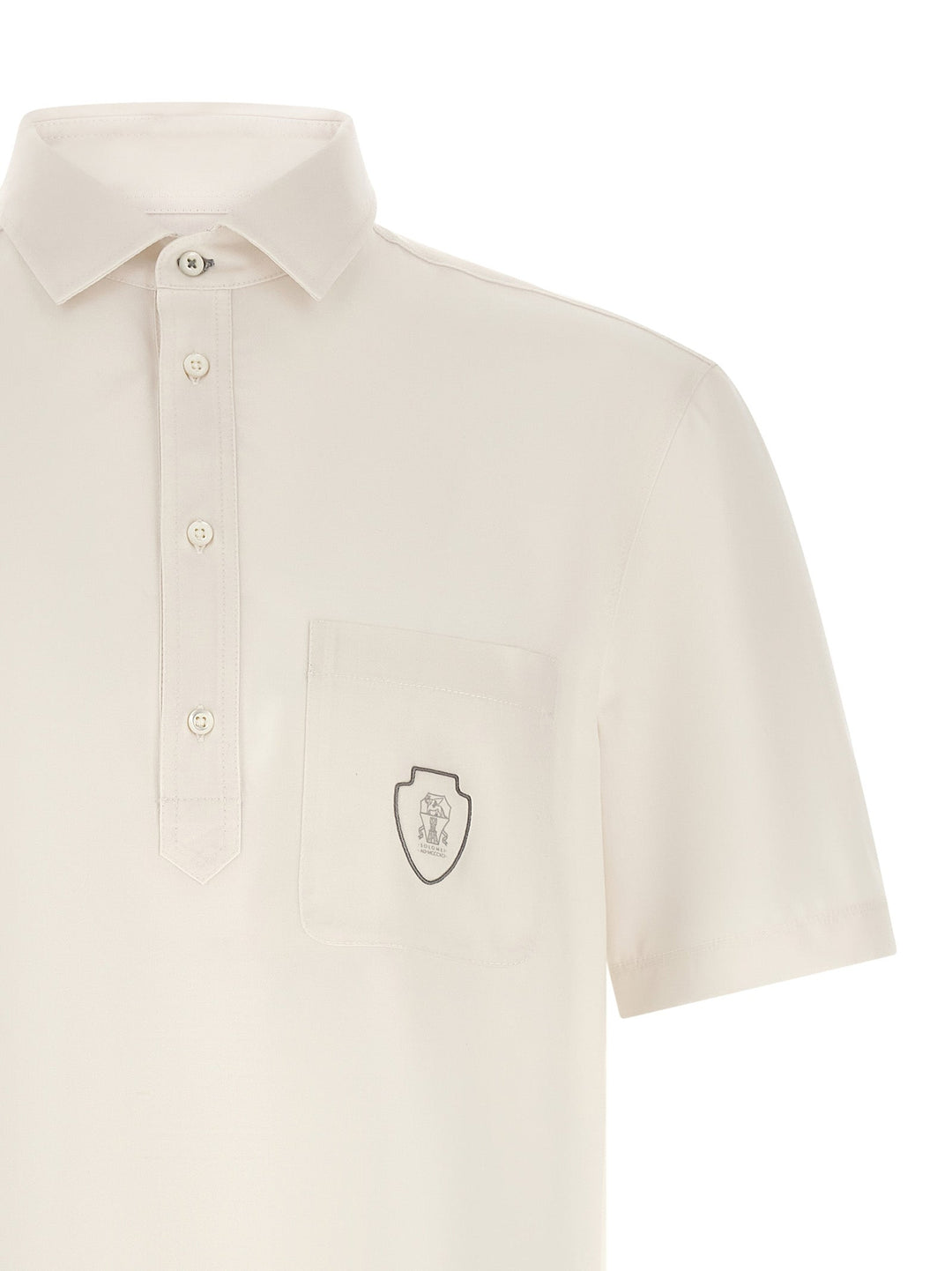 Brunello Cucinelli White Virgin Wool Polo Shirt