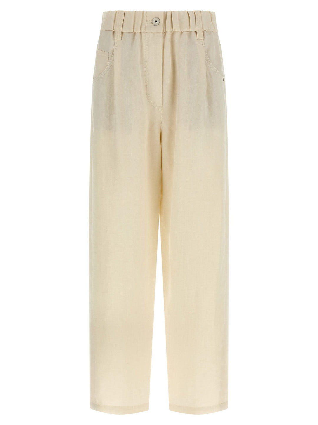 Brunello Cucinelli White Viscose Casual Pants