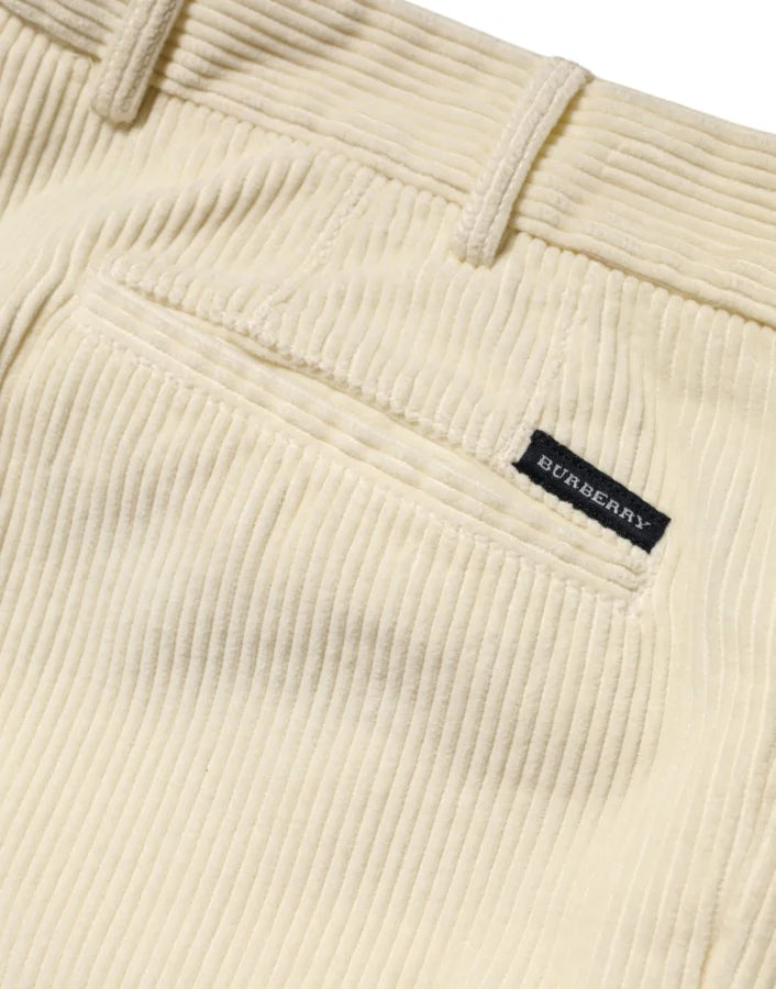 Burberry Beige Corduroy Cotton Straight Men Trouser Pants