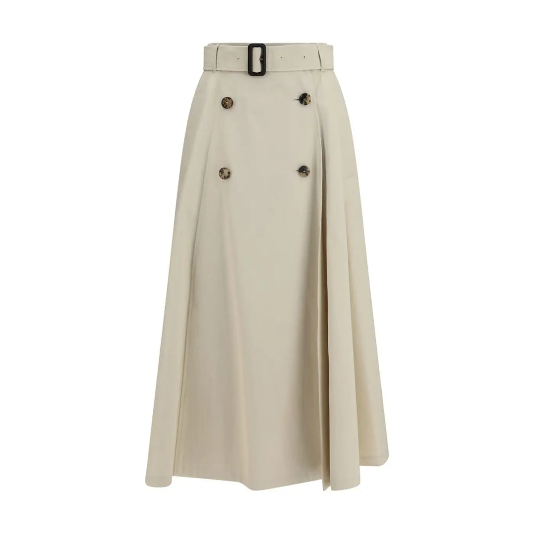 Burberry Beige Cotton Midi Skirt