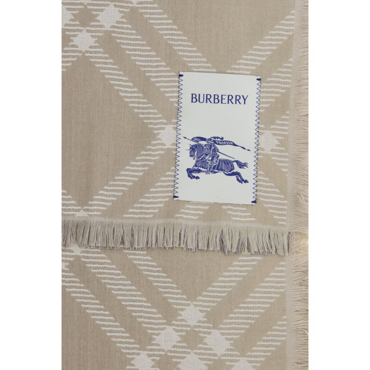 Burberry Beige Wool Oves Aries Scarf