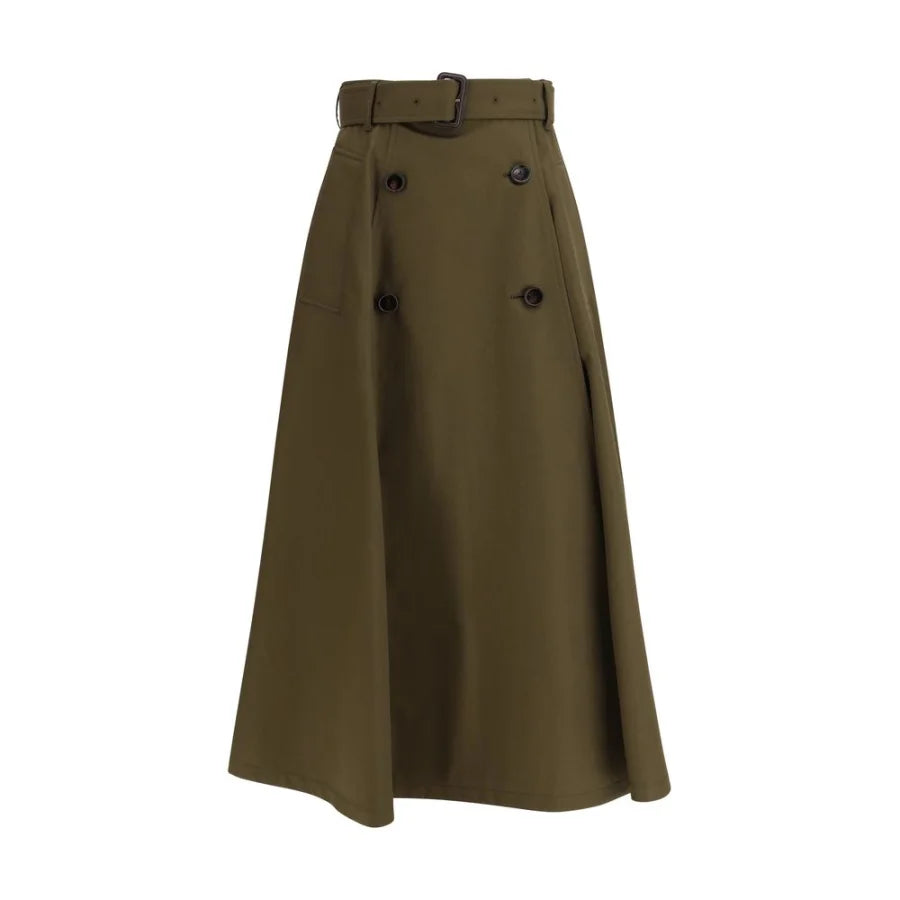 Burberry Bicolor Cotton Midi Skirt