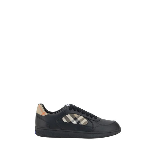 Burberry Black Calf Leather Bos Taurus Low Top Sneakers