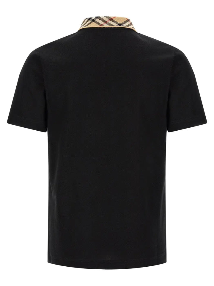Burberry Black Cotton Polo Shirt