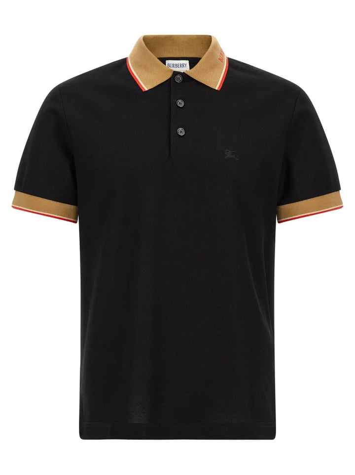 Burberry Black Cotton Polo Shirt
