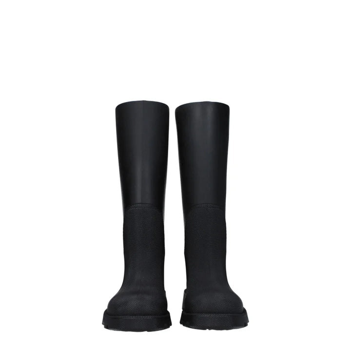 Burberry Black Cotton Rain Boots
