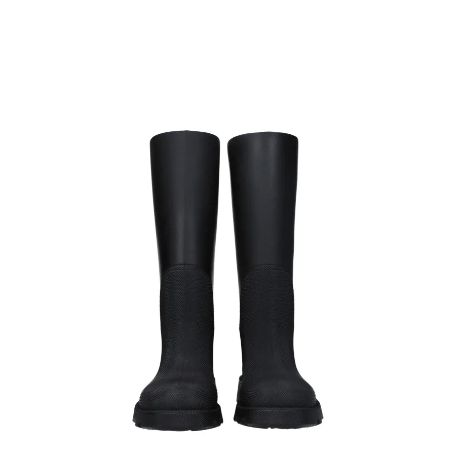 Burberry Black Cotton Rain Boots