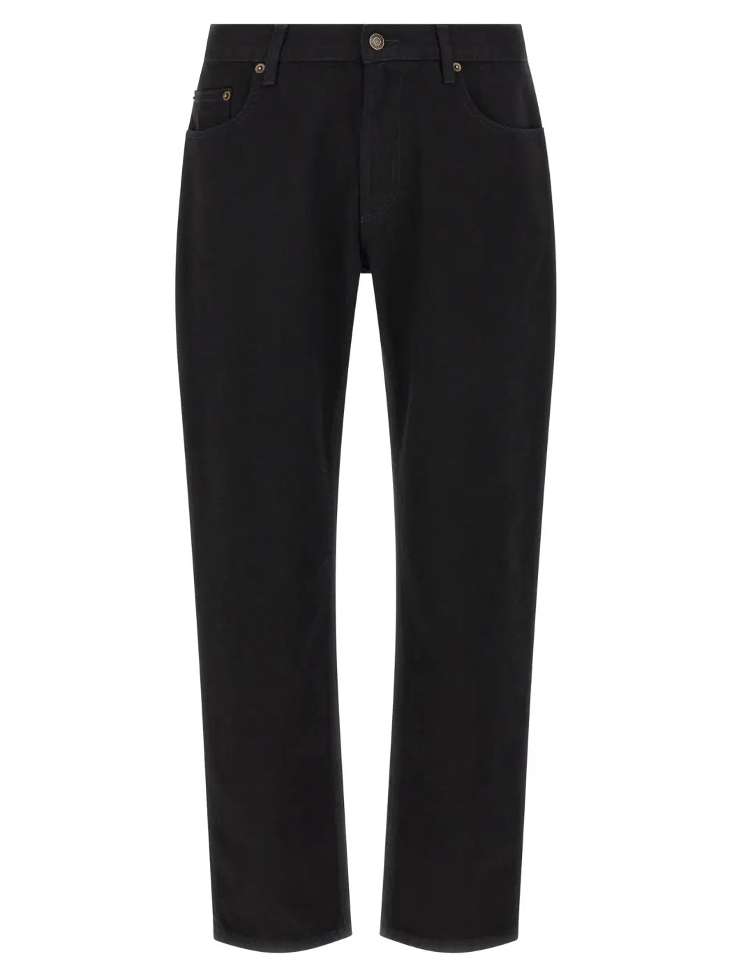 Burberry Black Cotton Straight-leg Jeans