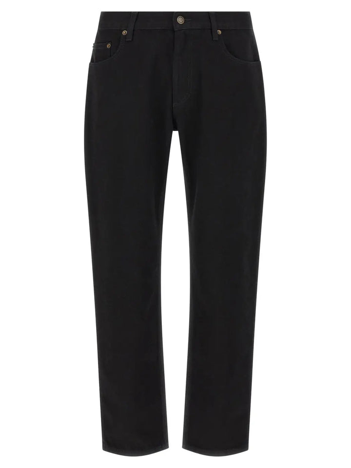 Burberry Black Cotton Straight-leg Jeans