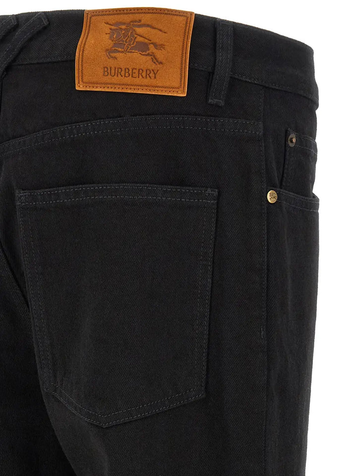 Burberry Black Cotton Straight-leg Jeans