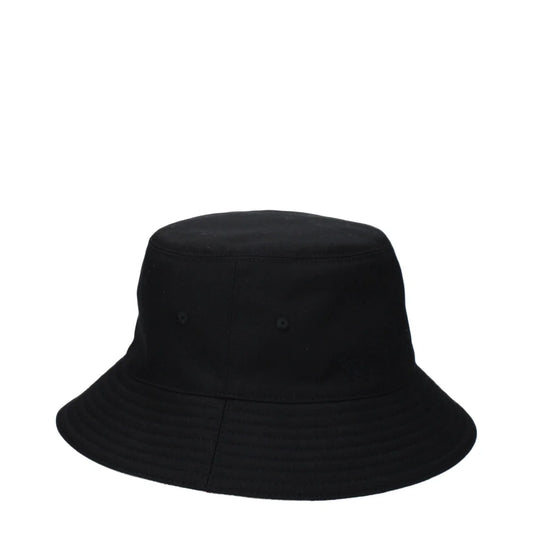 Burberry Black Hat with Back Logo Stylish Clothing Accessory