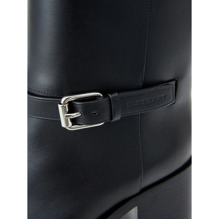 Burberry Black Leather Ankle Boots