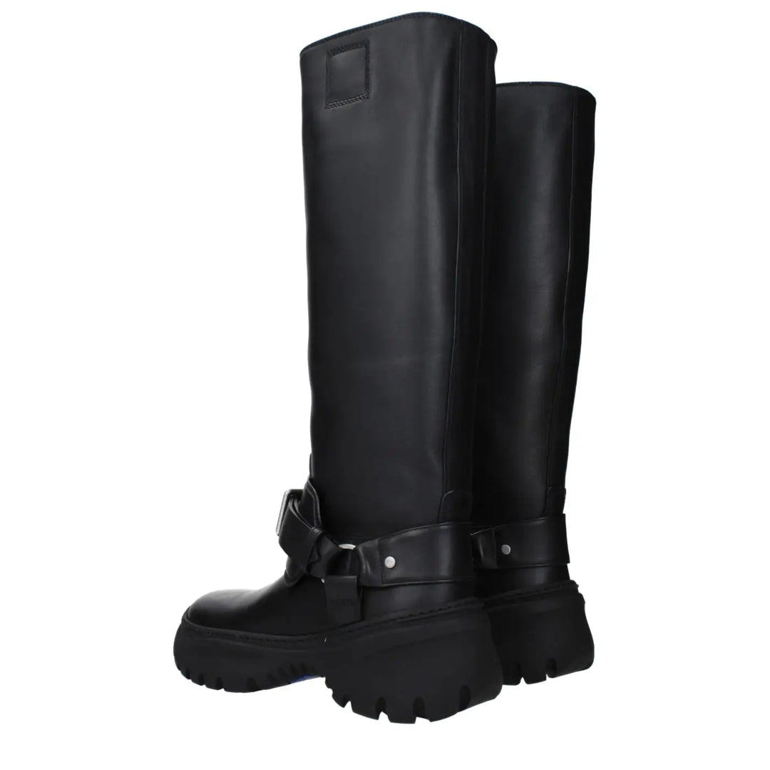 Burberry Black Leather Boots