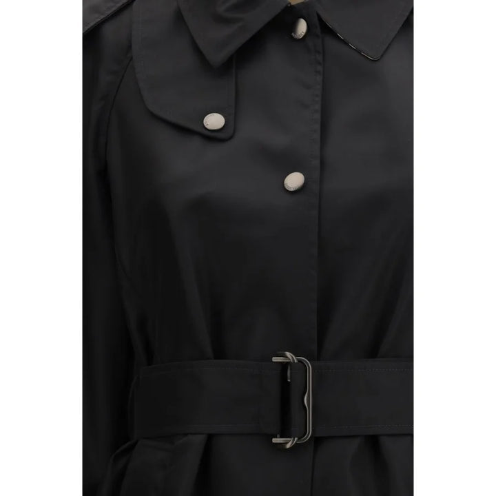 Burberry Black Nylon Trench Coat