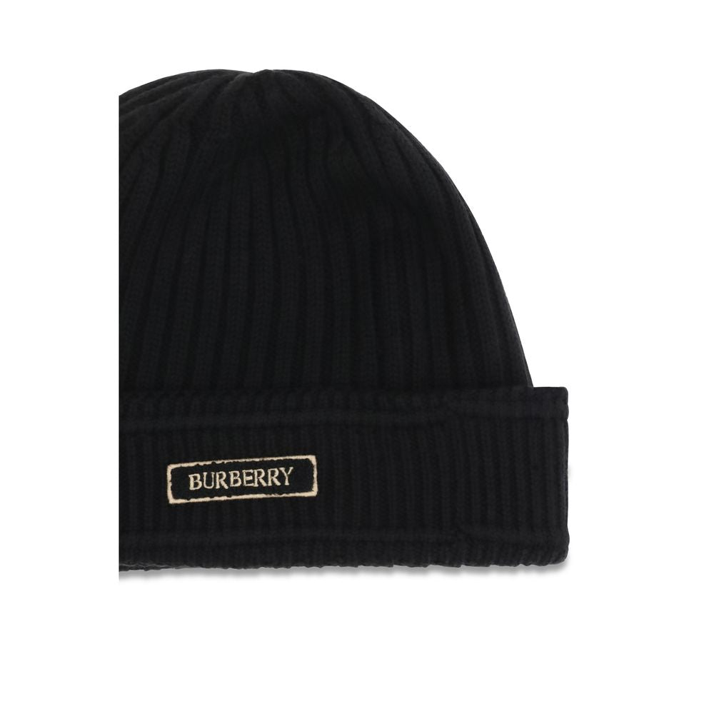 Burberry Black Wool Oves Aries Beanie