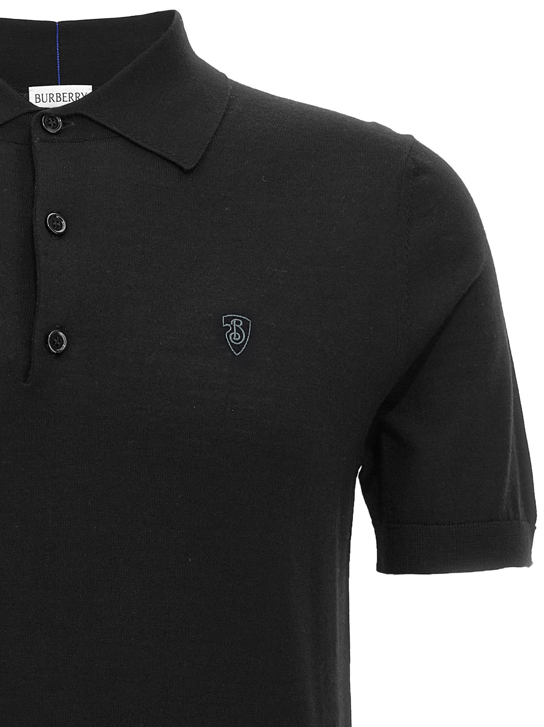Burberry Black Wool Polo Shirt