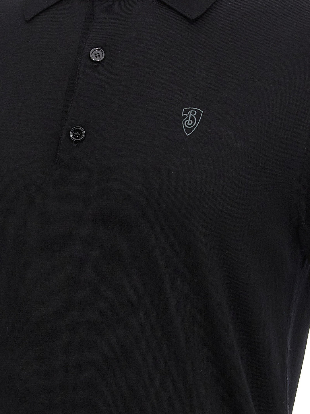 Burberry Black Wool Polo Shirt