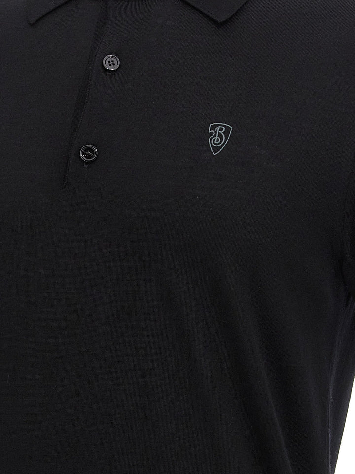 Burberry Black Wool Polo Shirt