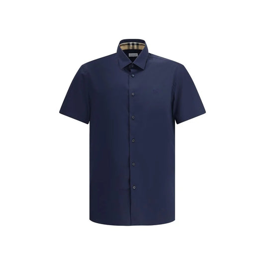 Burberry Blue Cotton Shortsleeve Shirt