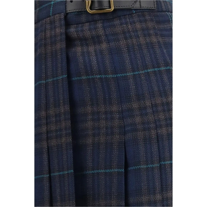 Burberry Blue Polyester Long Skirt