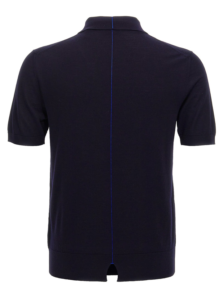 Burberry Blue Wool Polo Shirt