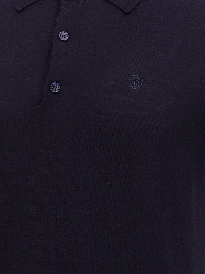 Burberry Blue Wool Polo Shirt