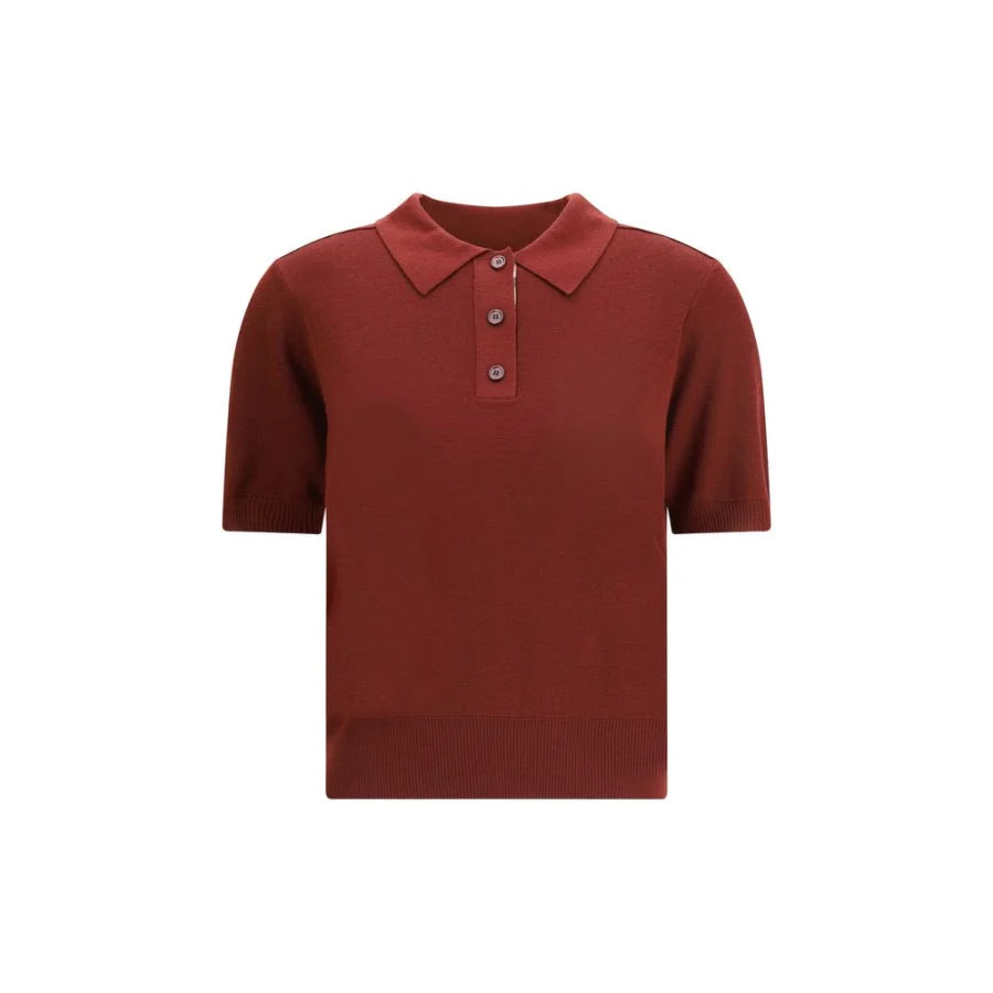 Burberry Bordeaux Wool Polo Shirt