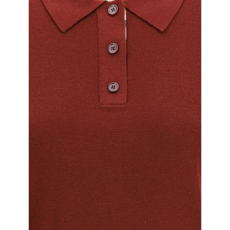 Burberry Bordeaux Wool Polo Shirt