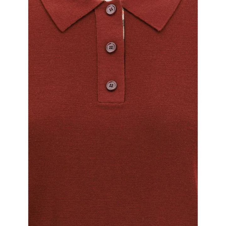 Burberry Bordeaux Wool Polo Shirt