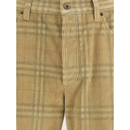 Burberry Brown Cotton Casual Pants