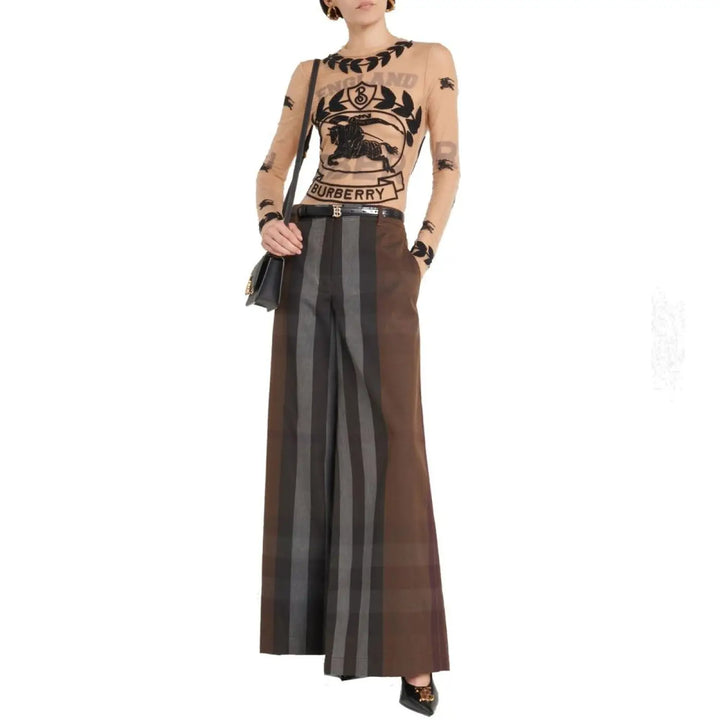 Burberry Brown Cotton Casual Pants