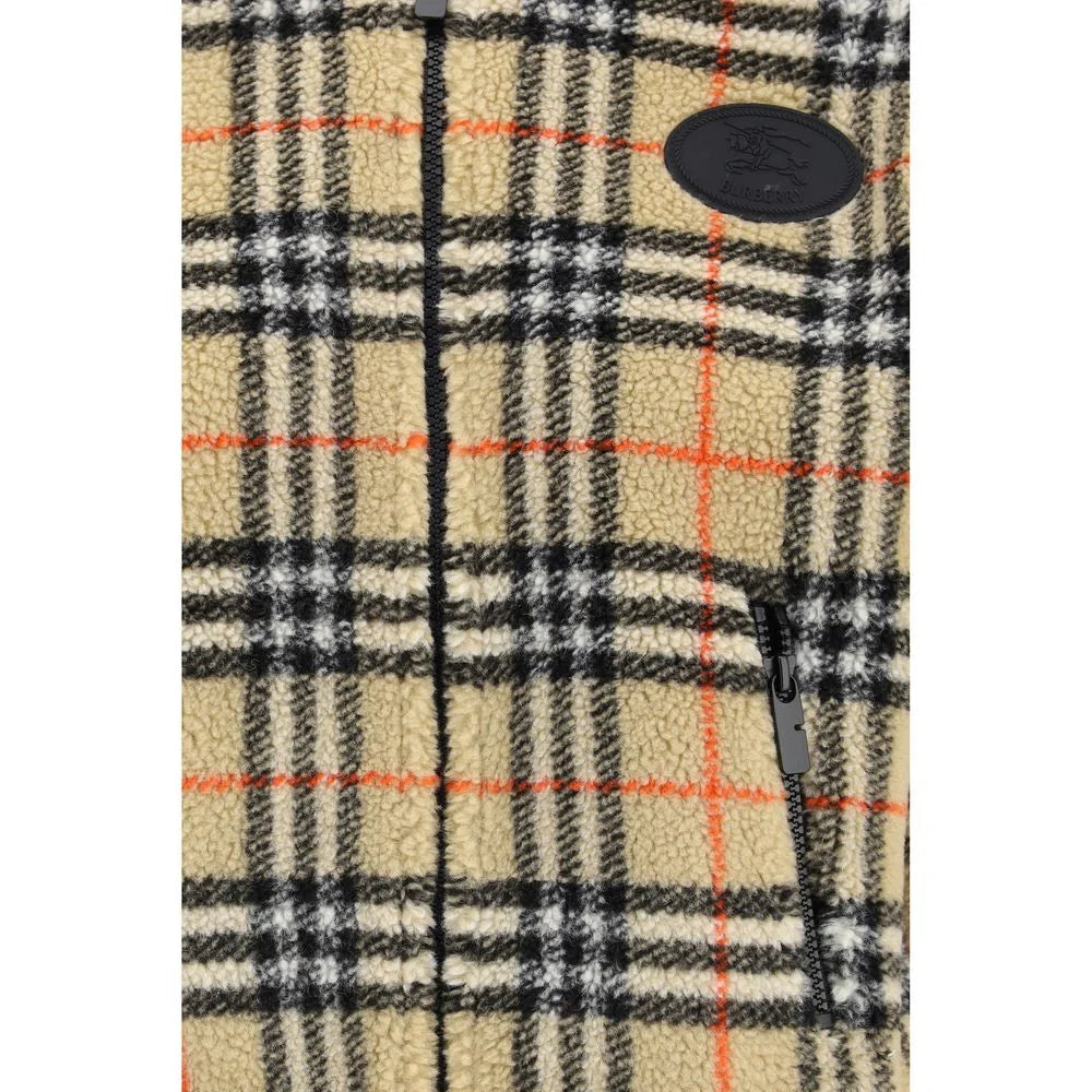 Burberry Check Cropped Hooded Fleece Jacket Luxury Designer Clothing
