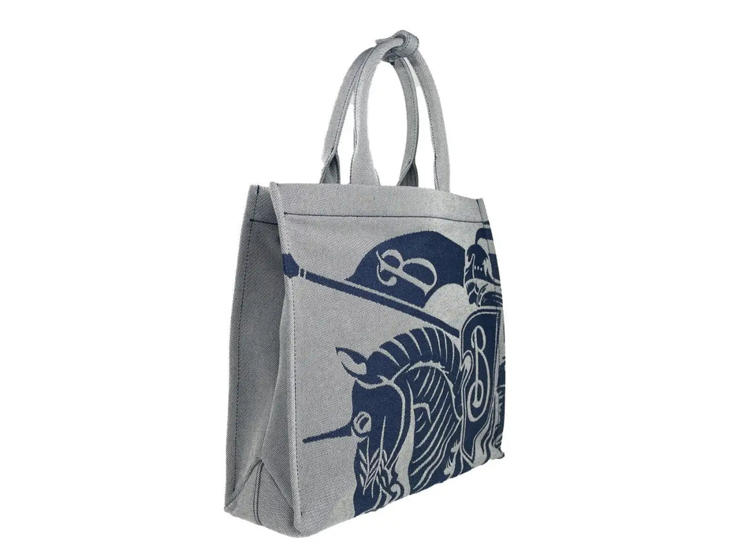 Burberry Navy Ekd Canvas Tote Bag with Coin Pouch