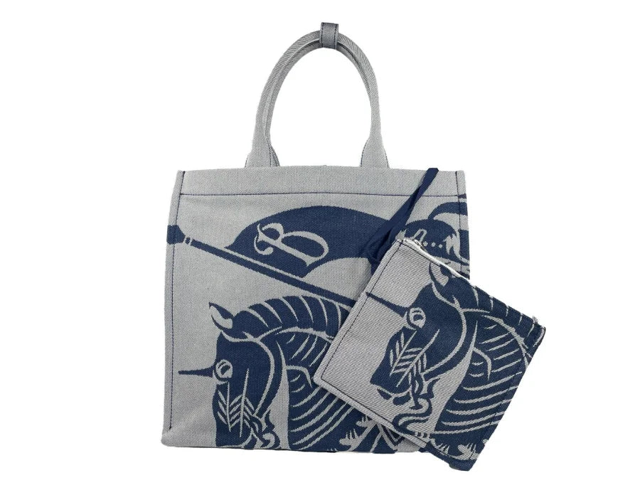 Burberry - Navy EKD Canvas Tote Bag With Coin Pouch