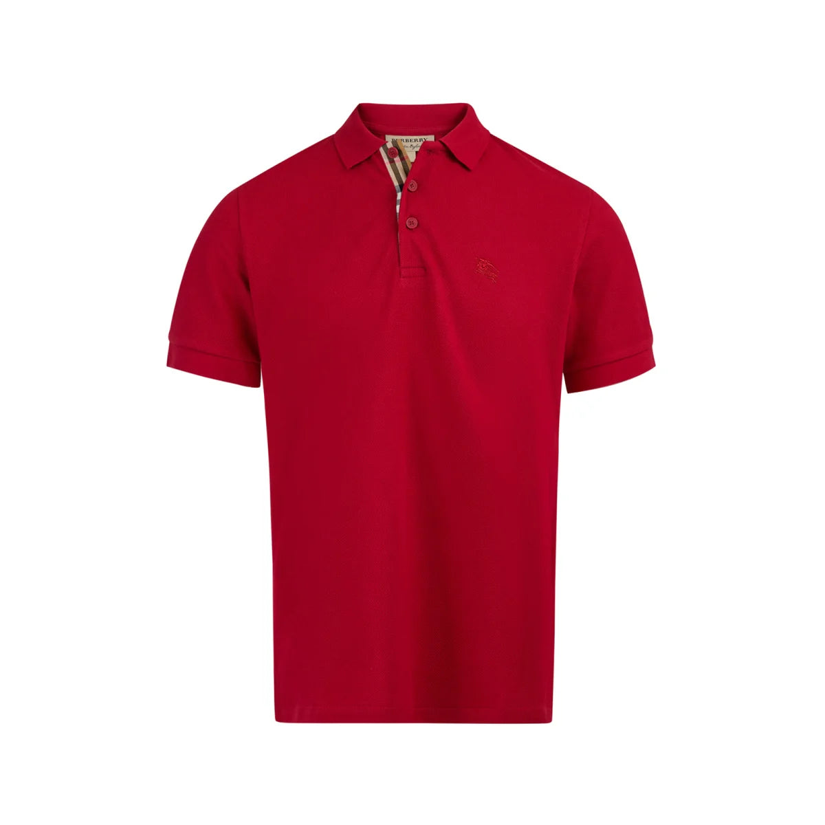 Burberry Red Cotton Collared Polo Shirt