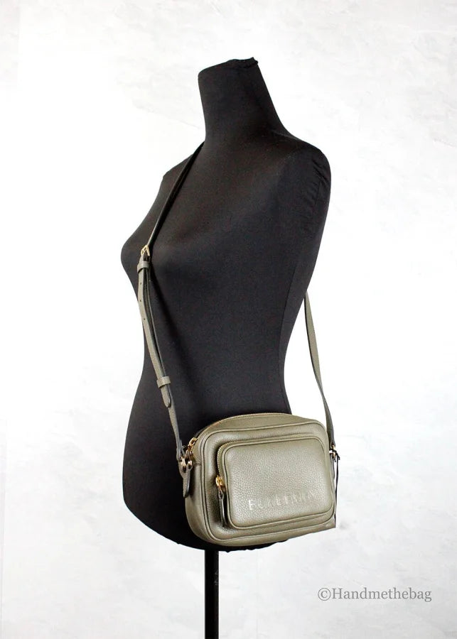 Burberry - Small Branded Dark Fern Green Grainy Leather Camera Crossbody Bag