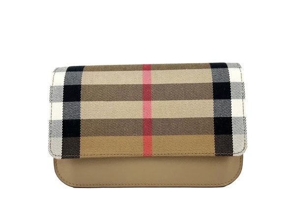 Burberry - Small Leather Madison Crossbody Check Bag