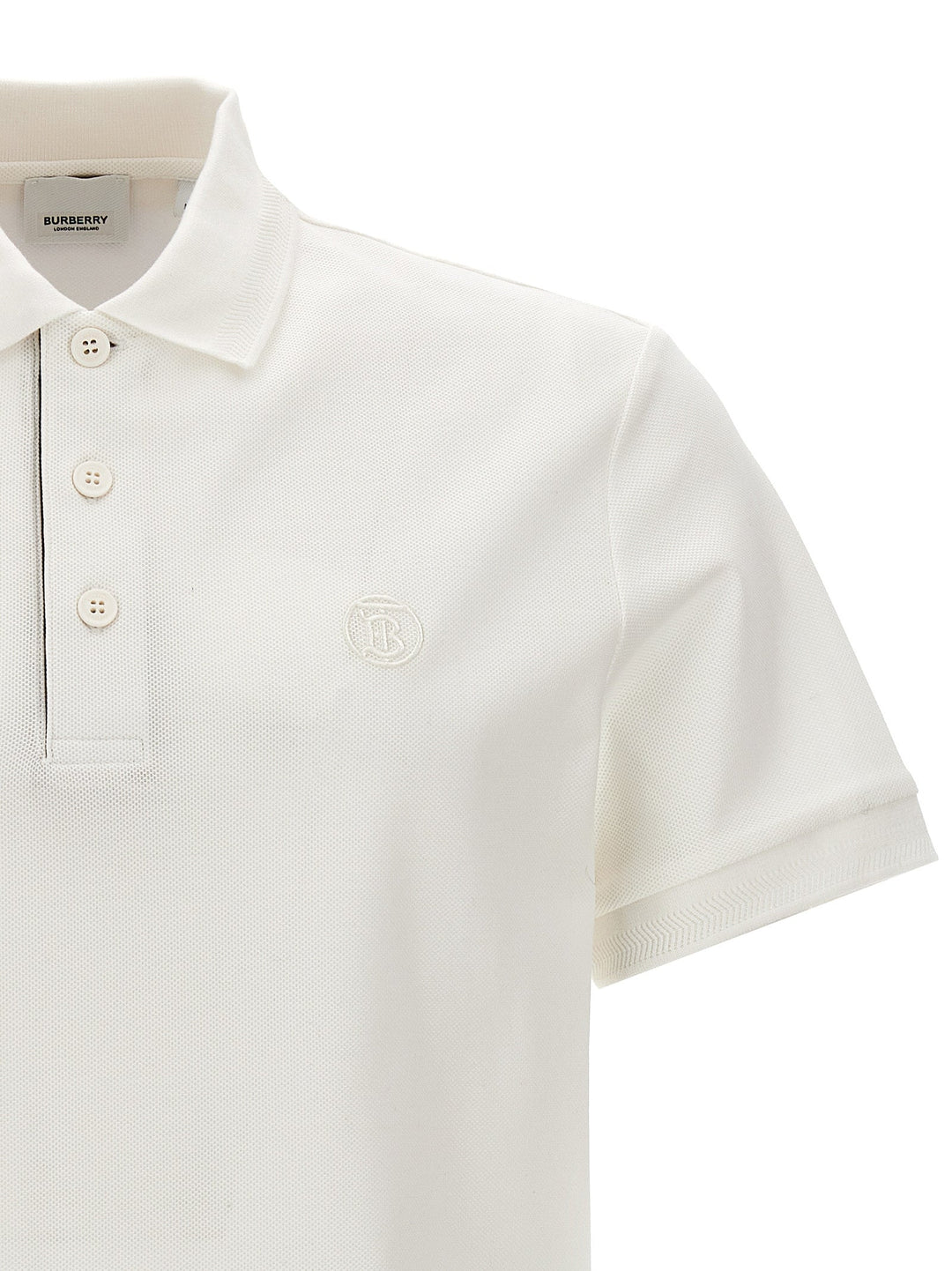 Burberry White Cotton Polo Shirt
