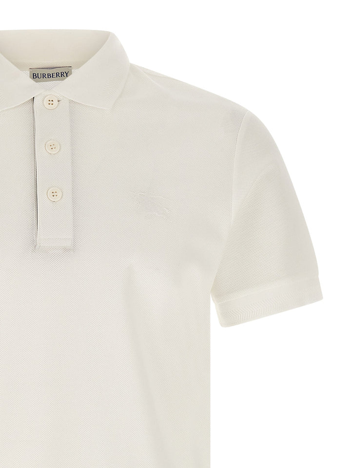 Burberry White Cotton Polo Shirt