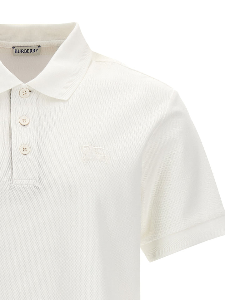 Burberry White Cotton Polo Shirt