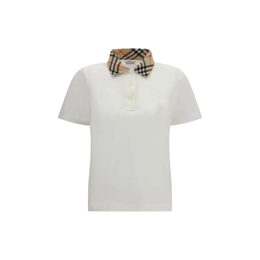 Burberry White Cotton Polo Shirt