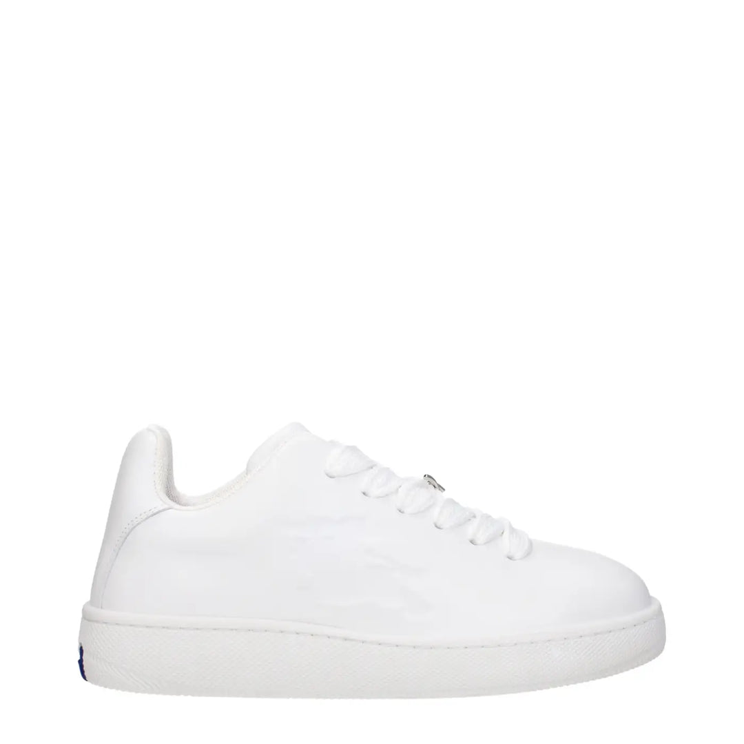 Burberry White Leather Low Top Sneakers