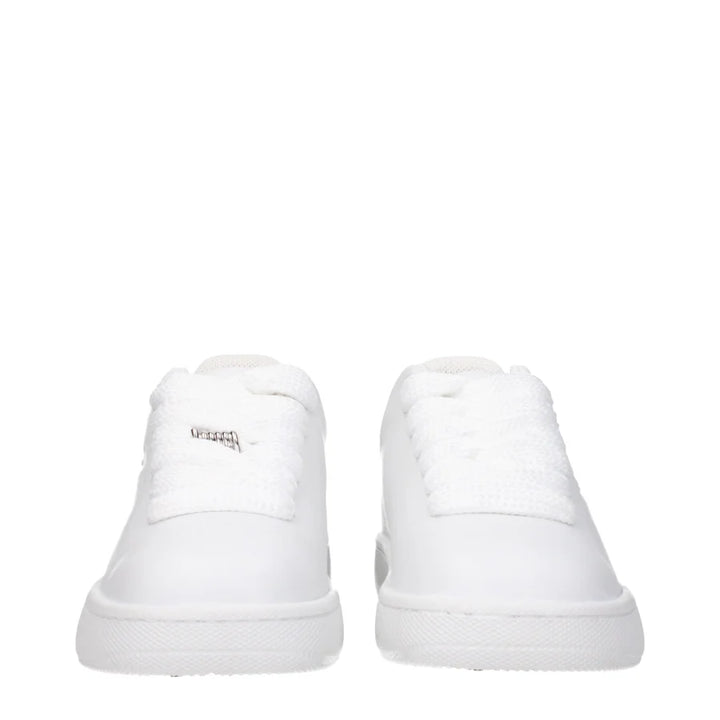 Burberry White Leather Low Top Sneakers