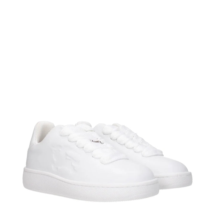 Burberry White Leather Low Top Sneakers