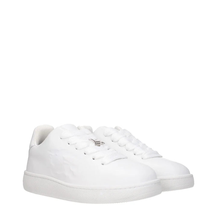 Burberry White Leather Low Top Sneakers